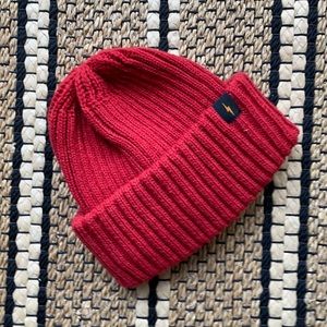 Toddler cotton winter beanie in red